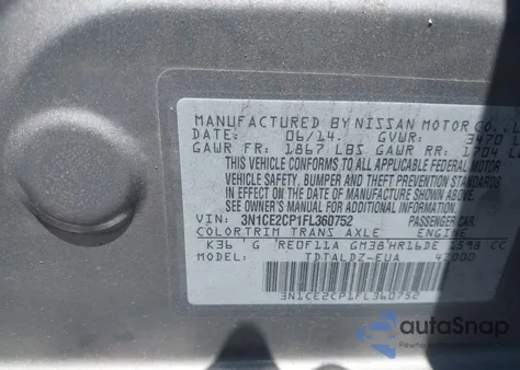 2015 Nissan Versa Note S/S Plus/Sv/Sl/Sr z USA, uszkodzony, nr VIN 3N1CE2CP1FL360752